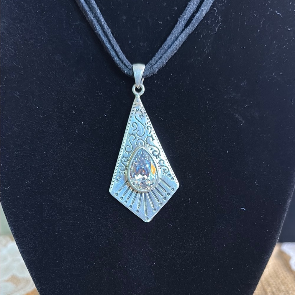 Sterling Silver CZ Pendant Necklace